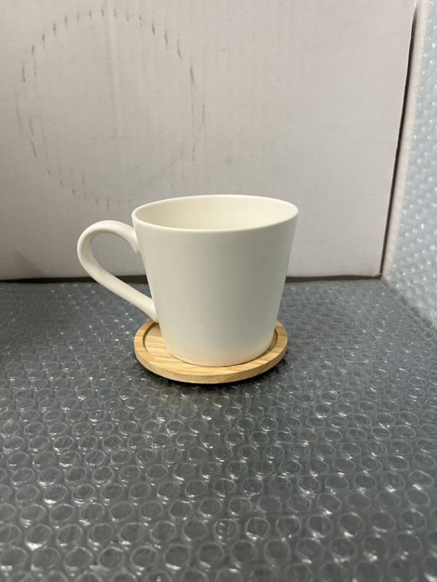 ★マグカップ ソーサー付 MARION MUG WHITE Francefrance 未使用品★_画像2