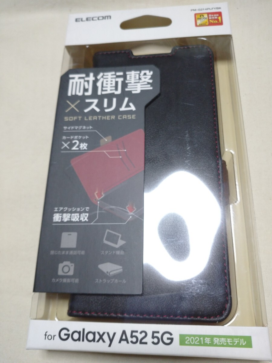 Galaxy A52 5G 手帳型ケース ブラック 新品 スマホケース_画像1