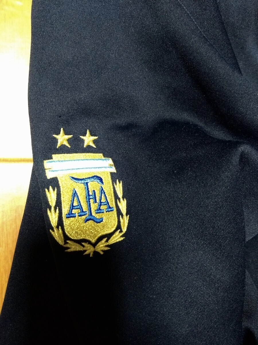 アルゼンチン　アディダス 2006 ワールドカップ　紺 水色　ジャージ トラックジャケット　スレヨゴレノビイトヒキ毛玉変色等有　OですがL_画像3
