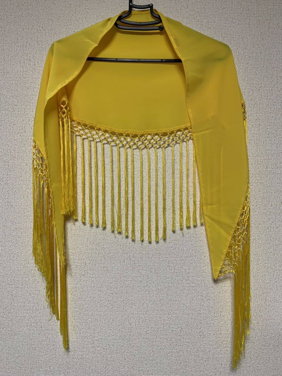 フラメンコ衣装 フレコ付き シージョ イエロー スペイン製 セビージャ ハンドメイド SEVILLAの画像2