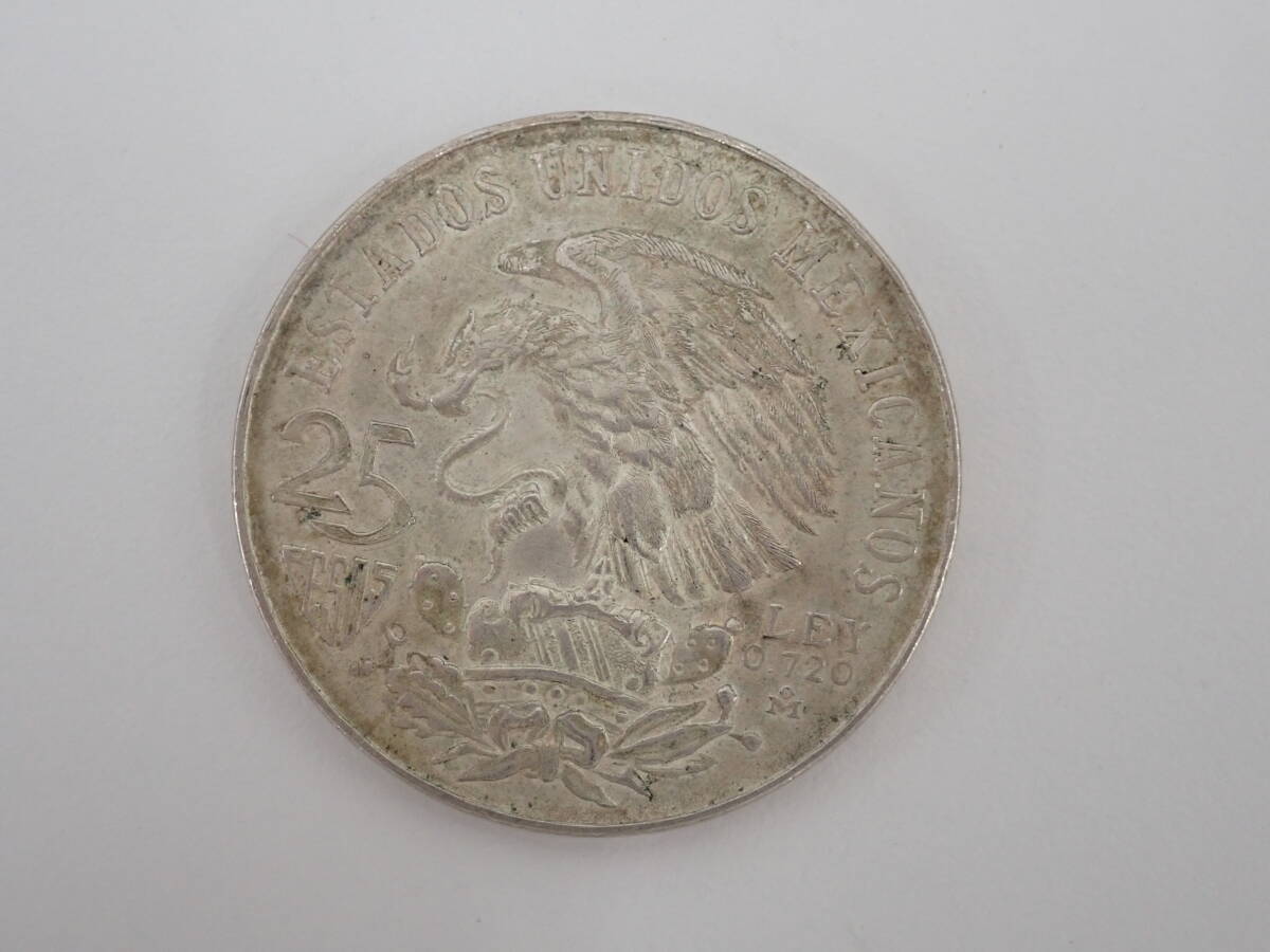 2896 ★ メキシコオリンピック 銀貨 25ペソ 1968年 22.4g 経年保管品 汚れありの画像2