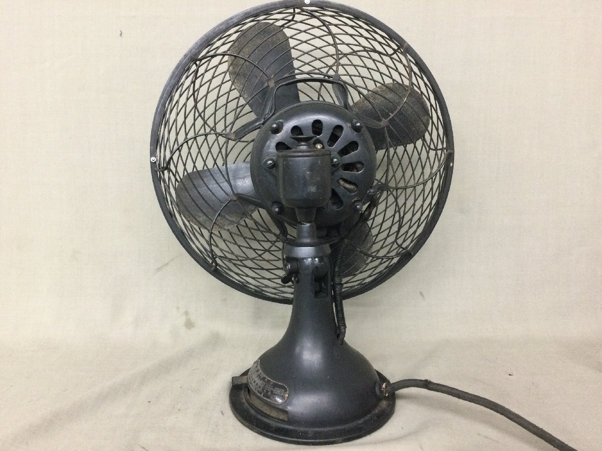 *34-030* electric fan Shibaura factory made alternating current electro- ..C-7032 type 30cm electrification verification settled made of metal water lily type Tokyo Shibaura retro antique that time thing [140]