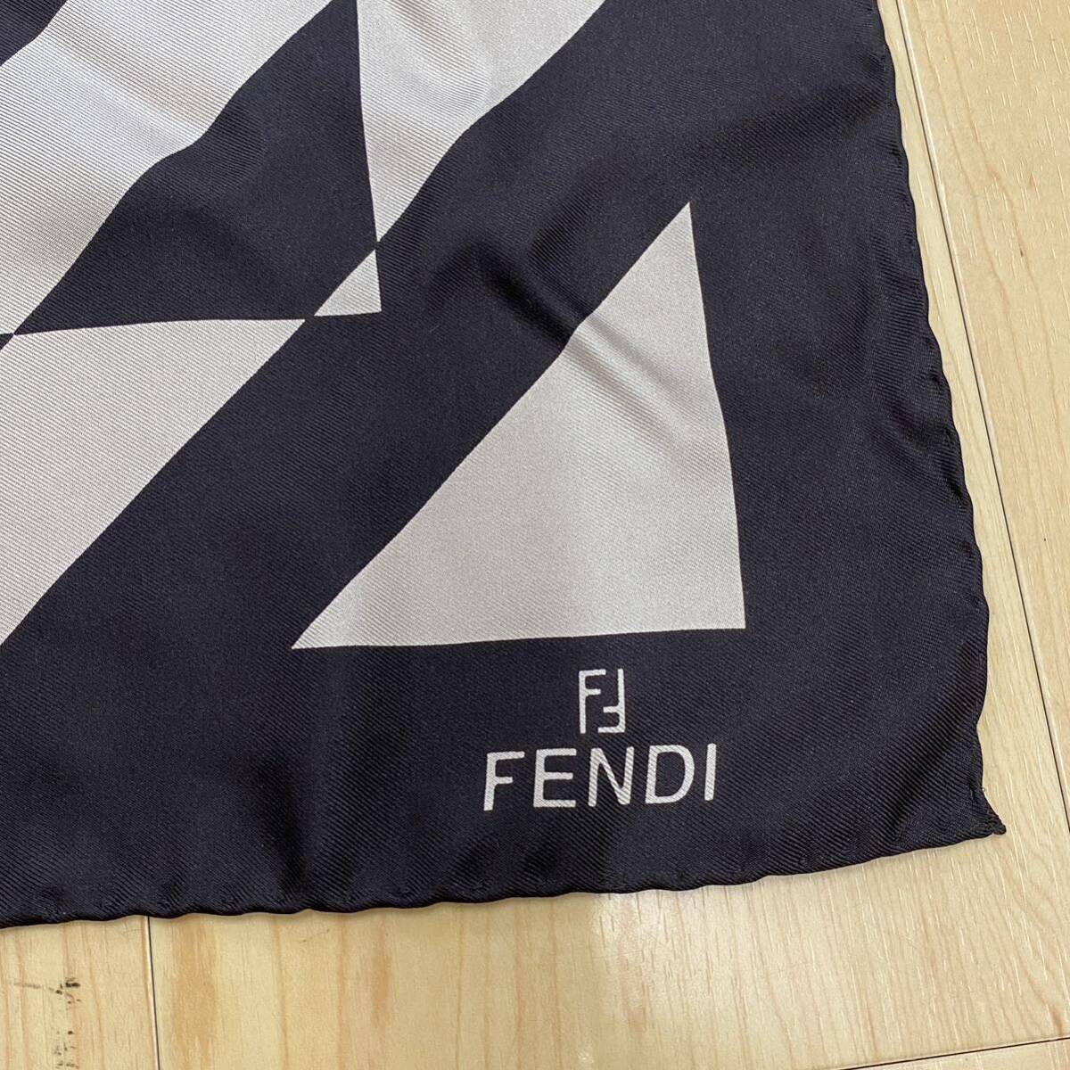 FENDI フェンディ スカーフ ブラウン　ベージュ　ストライプ　no.27_画像3