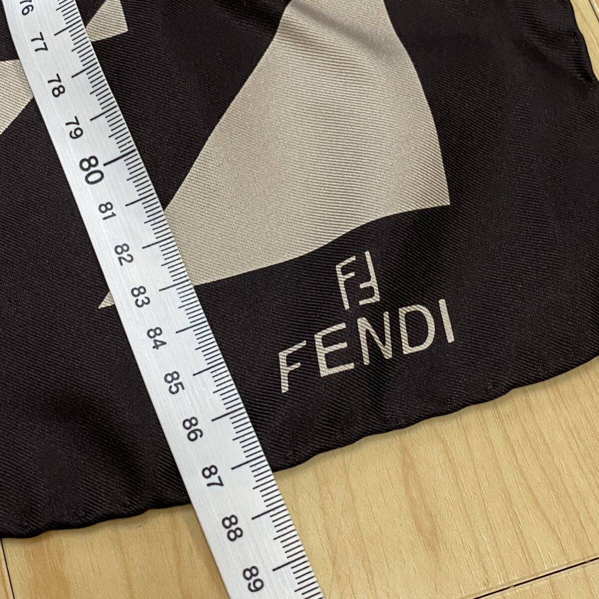 FENDI フェンディ スカーフ ブラウン　ベージュ　ストライプ　no.27_画像6