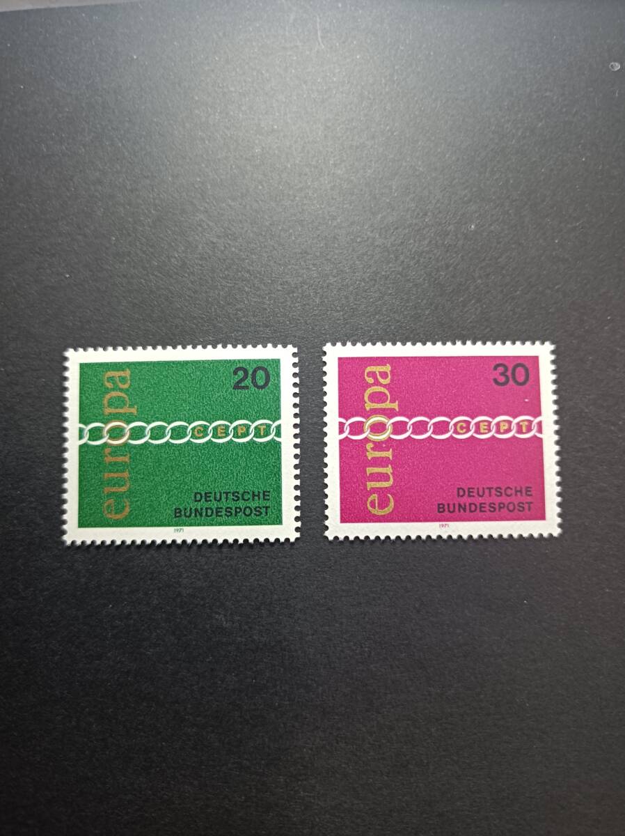 ★ 西ドイツ 未使用 切手 1971年 2種完 ★並以上かと思います。の画像1