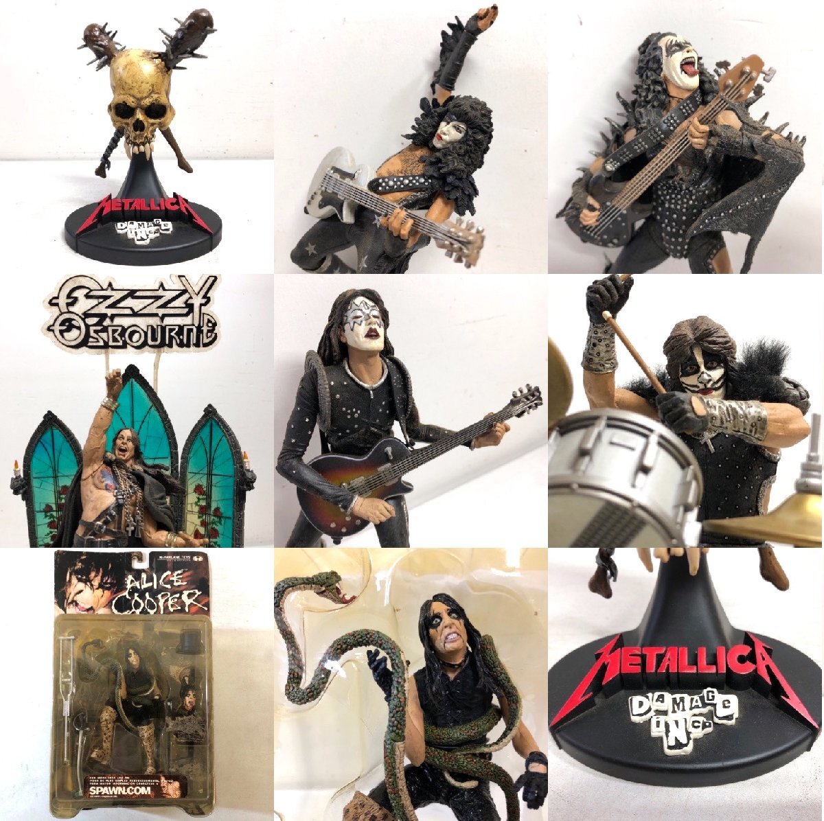 【HMフィギュアまとめて7個】McFarlane toys メタリカ METALLICA「DAMAGE INCスタチュー KISS オジー・オズボーン アリス・クーパー ▲の画像1