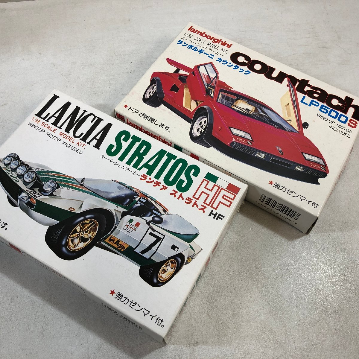 【未組立プラモデルまとめて2個】KAWAI「1/38 ランボルギーニ カウンタック LP500S」「1/38 ランチァ ストラトス HF」河合商会 日本製▲の画像9