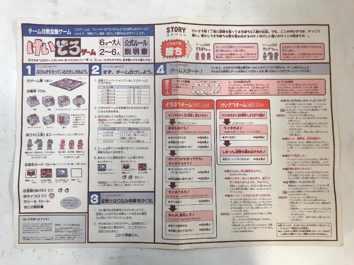 けいどろゲーム People 《セット内容の欠品なし》 MADE IN JAPAN ピープル 1990 ボードゲーム ◆の画像4