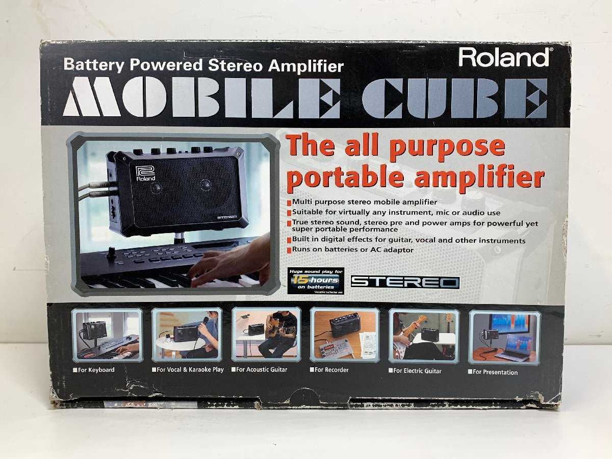 Roland MOBILE CUBE＜動作確認済み＞元箱・取説付き ローランド ステレオモバイルアンプ MB-CUBE /巻 □_画像7