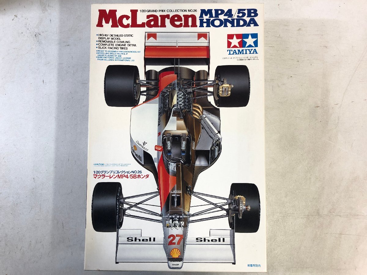 【未組立プラモデル】田宮 F1 マクラーレンMP4/5B ホンダ 1/20《組説付》TAMIYA McLaren HONDA アイルトン・セナ NO.26 日本製 ▲_画像1