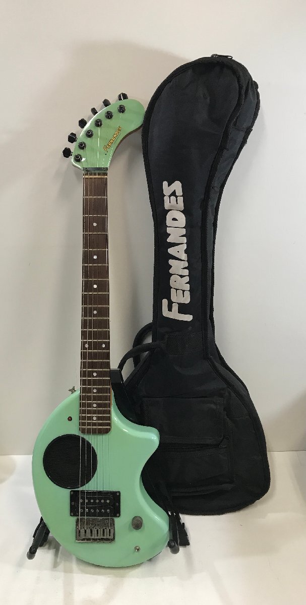 FERNANDES ZO-3 アンプ内蔵エレキギター 《音出し確認済み・ガリあり》 フェルナンデス 緑 ゾーサン ミニギター ※引き取り可 ◆の画像2