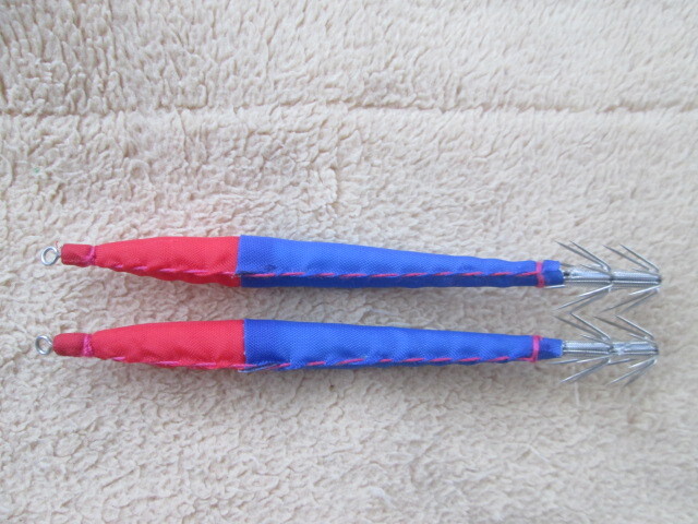 2本セット キーストン ウキプラ ハイブリッド針 赤青 硬質発泡浮きスッテ 全長110ｍｍ 同時梱包承りますの画像1