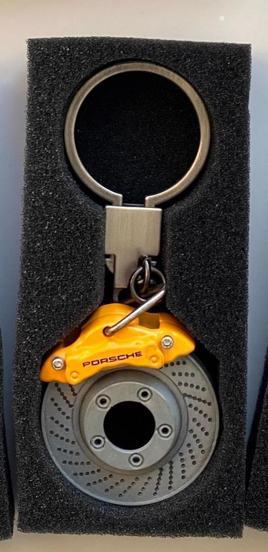 PORSCHE Porsche brake caliper key holder yellow selling up interval close!( inspection :Porsche Carrera Cup Porsche Design Driver\'s Selection)