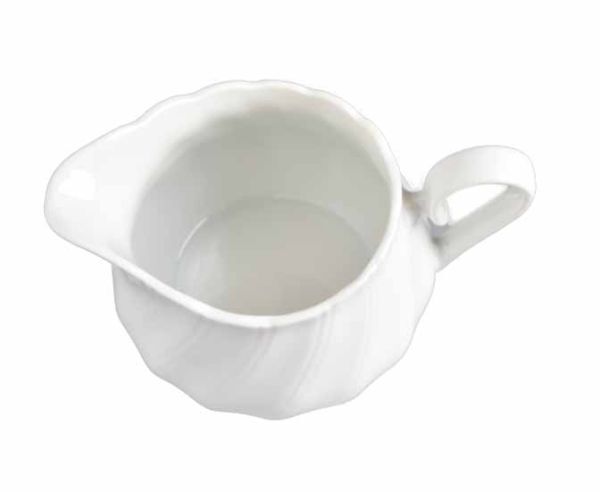 　流れるライン 彫がきれい　 【高級白磁】WHITE　ホワイト　白色　流線　クリーマー　　ミルクポット　カラー食器 　陶磁器　150cc_画像6