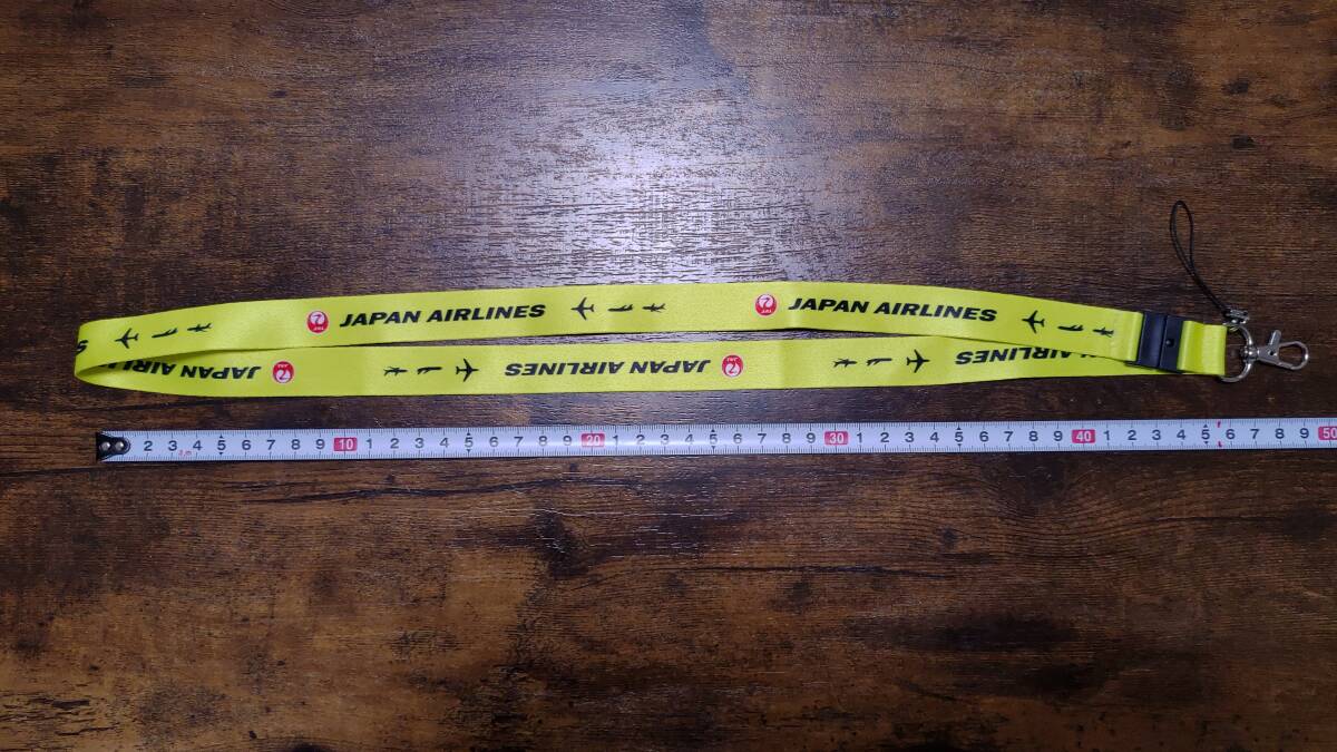 JAPAN AIRLINES ネックストラップ 黄色（非売品）羽田空港格納庫見学参加者配布物 日本航空スカイミュージアムの画像3