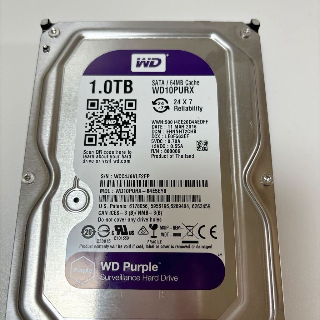 WD Purple 1.0TB 2台 まとめ売り SATA/64MB 3.5インチHDDハードディスク 正常　送料520円 WD製 ① ② セット_画像7