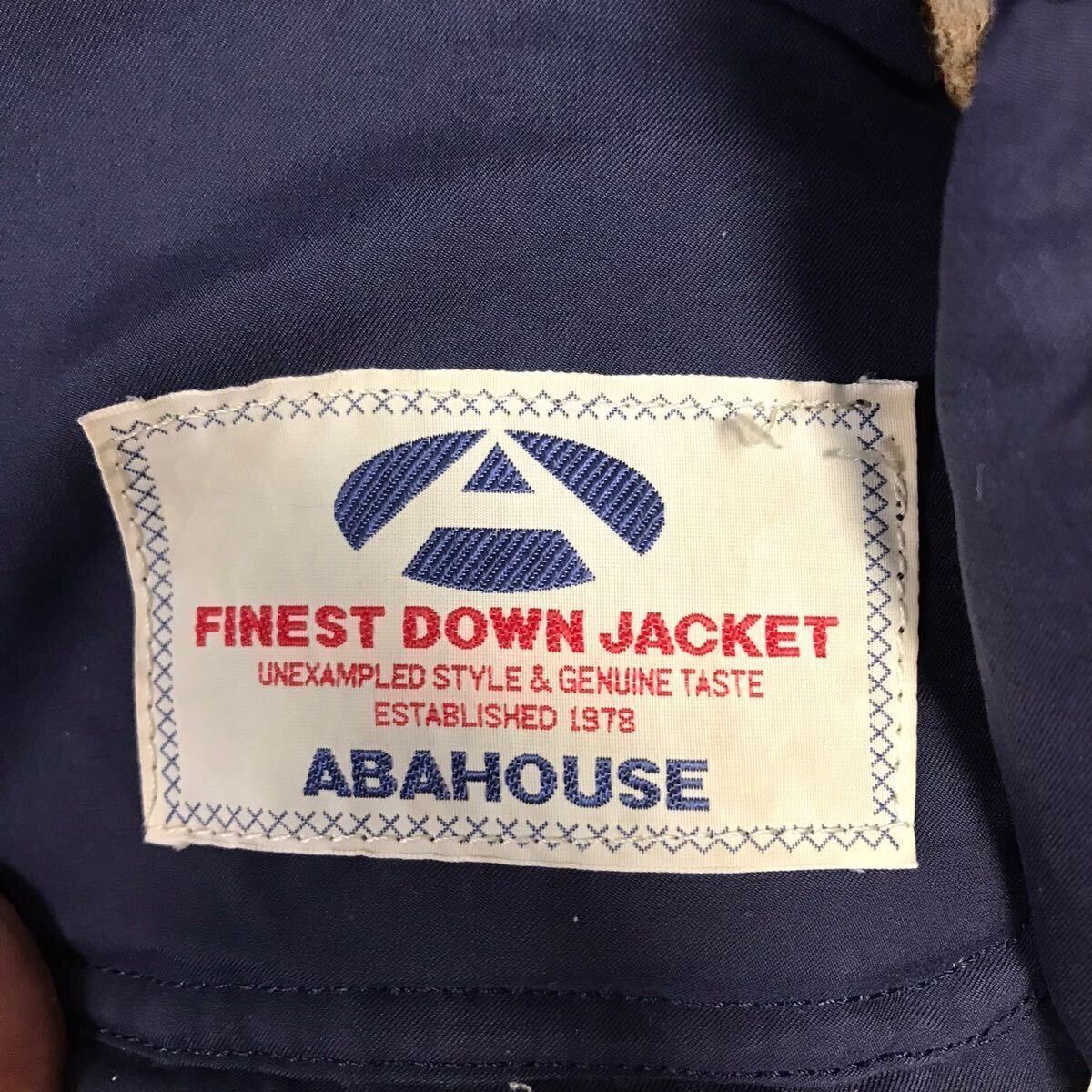 H7458dh[ABAHOUSE FINEST DOWN Abahouse ] reversible jacket size L rank red × navy men's outer plain down feather .