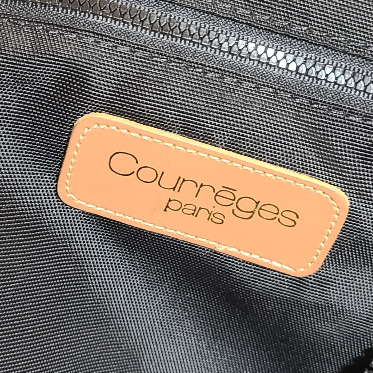 CD809LL courreges クレージュ ボストンバッグ 大容量 トートバッグ 旅行かばん ブラック 黒 ナイロンバッグ 旅行用バッグ ロゴ レザーの画像10