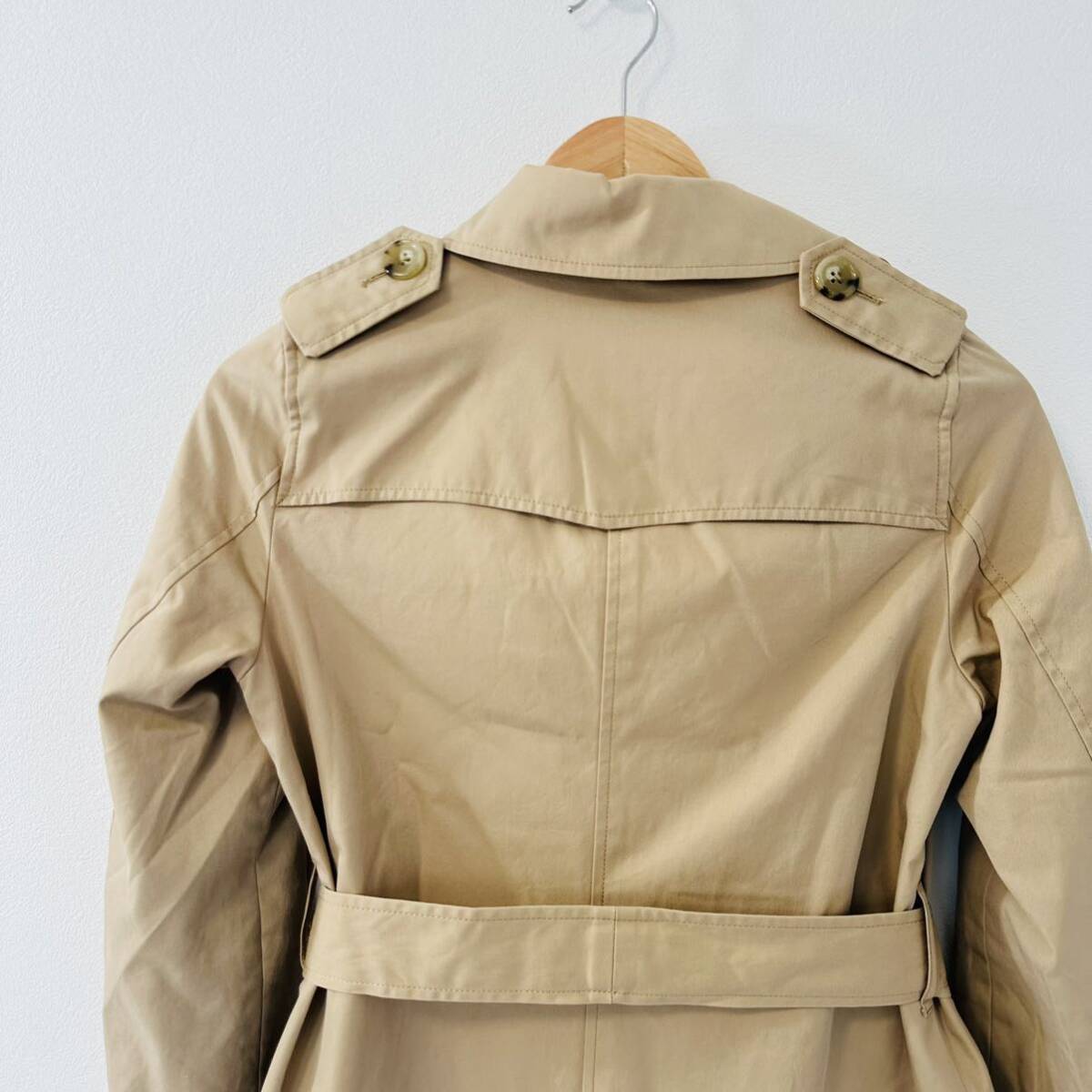 H7681ii BEAUTY&YOUTH UNITED ARROWS( beauty & Youth United Arrows ) size S long sleeve beige group lady's trench coat 