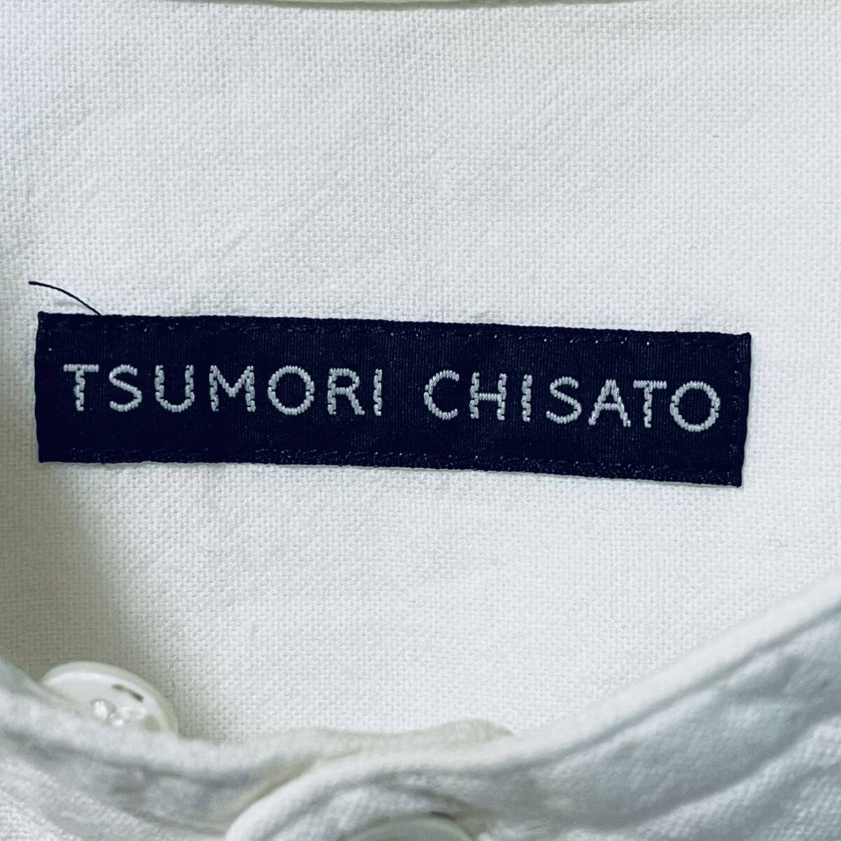 H8062gg TSUMORI CHISATO( Tsumori Chisato ) размер 2(M ранг ) рубашка с коротким рукавом белый голубой женский хлопок 100% no color рубашка модный 