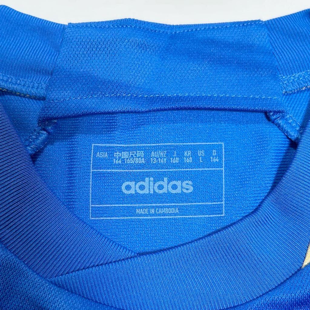  Adidas adidas Junior футбол футзал рубашка KIDS 160cm Италия форма голубой короткий рукав новый товар не использовался товар 