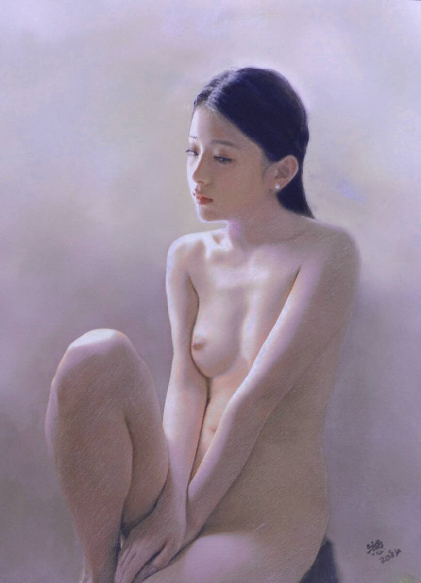 裸婦「FA-15７＃」額装付・送料無料の画像2