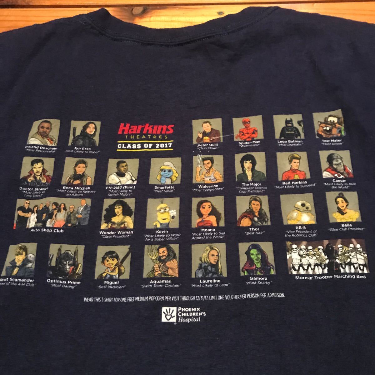 プリントTシャツ Tシャツ Hanes Harkins ネイビー系 XLサイズ USA古着 アメリカ古着の画像5