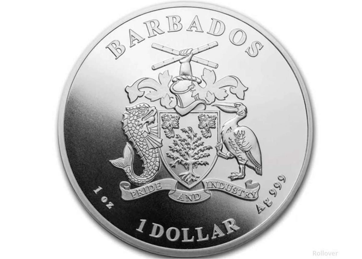 2021年バルバトス　カリブ海ペリカン　1オンス銀貨