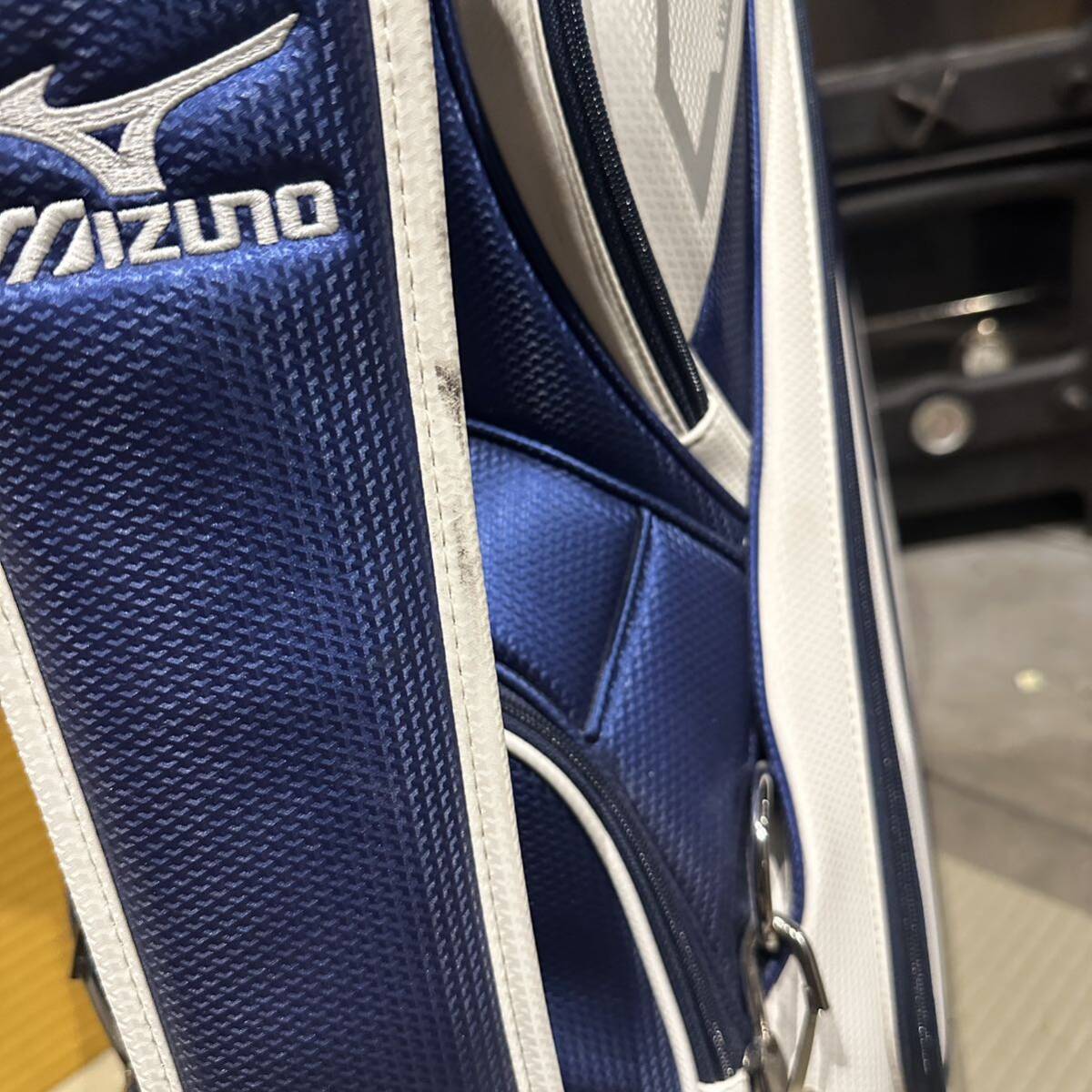 MIZUNO ミズノ ワールドカラー 9.5型３点式 プロモデル キャディバッグ ゴルフバッグ BLUE×WH ツアースタイル ワールドモデル 5LJC150200の画像7