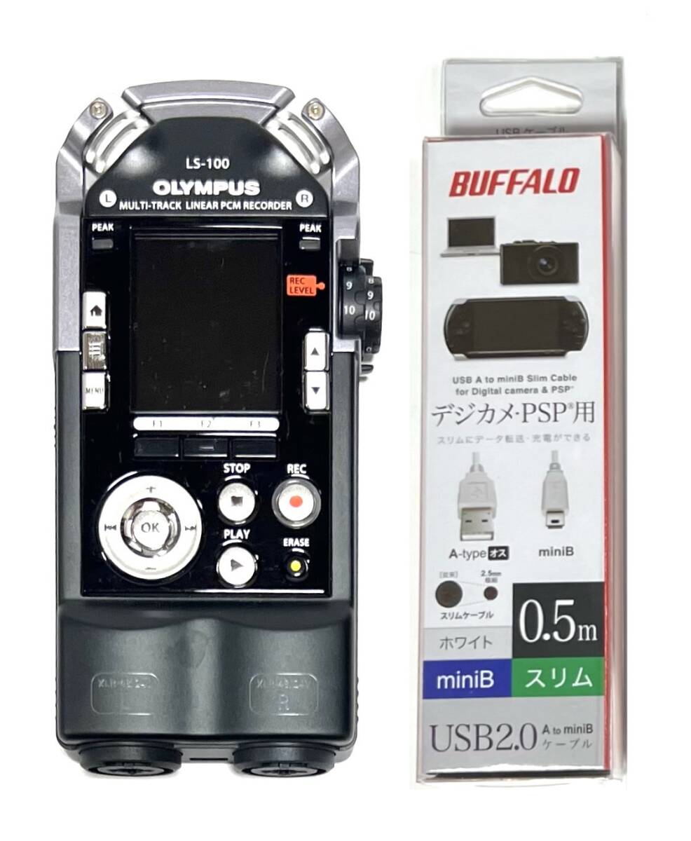 ☆送料無料 美品 OLYMPUS オリンパス マルチトラックリニアPCMレコーダー LS-100 ブラック 4GB SDカードスロット_画像1