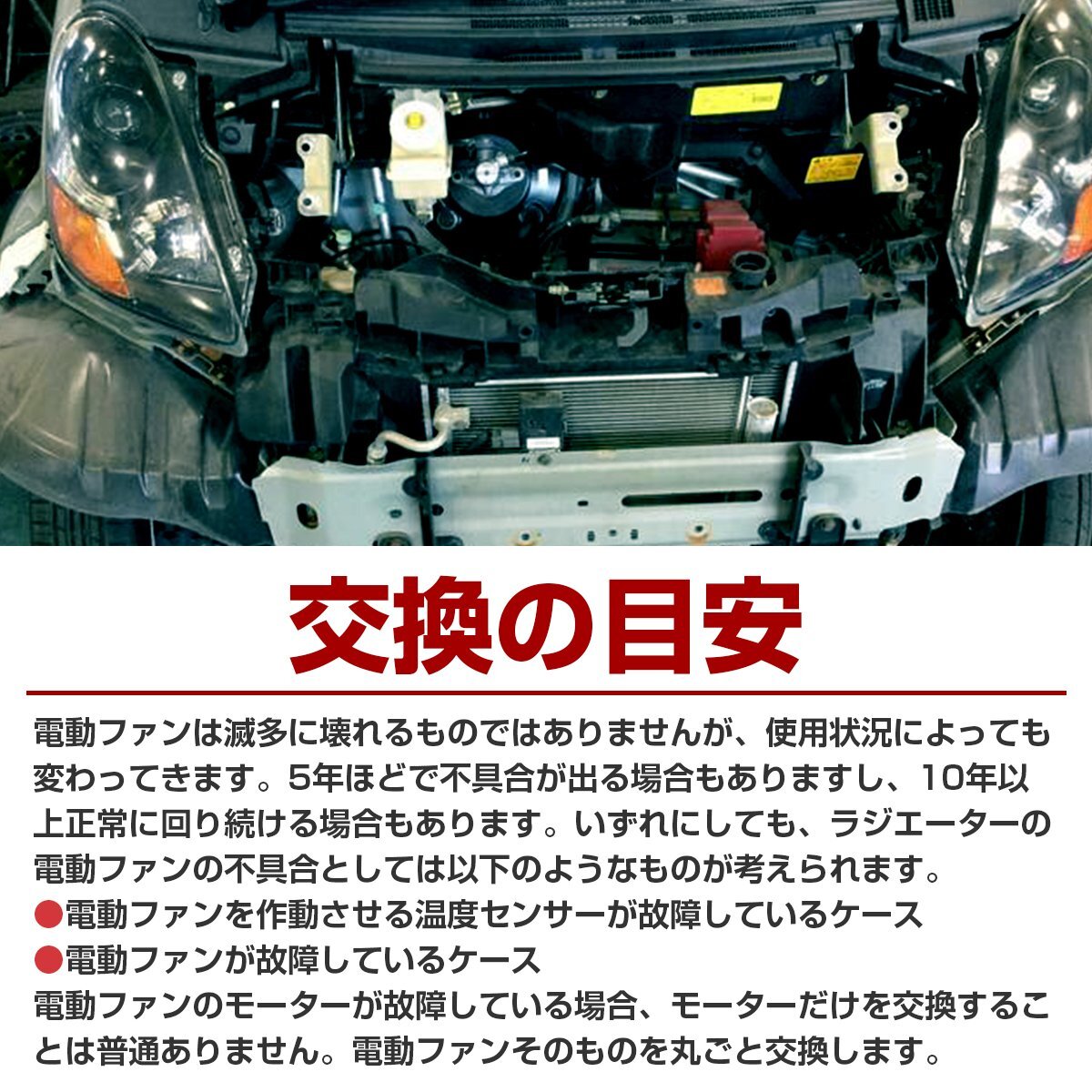 【新品即納】トヨタ ノア NOAH/ヴォクシー VOXY ZRR70G ZRR70W ZRR75G ZRR75W 電動ファンモーター右側の画像3