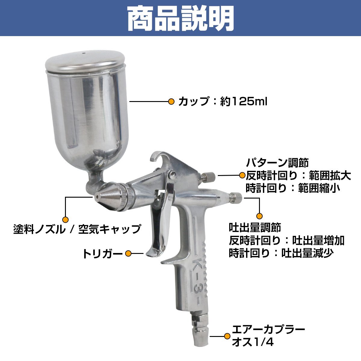 [ new goods immediate payment ][ water separator attaching ] gravity type air spray gun 125cc 125ml calibre 0.5mm on cup painting gun painting spray air 