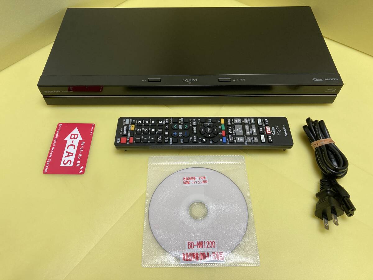 SHARP シャープ BDレコーダー BD-NW1200 2番組同時録画 HDDは既存純正中古品1TB(使用時間38403h) 整備済完全動作品(1ヶ月保証)_画像1