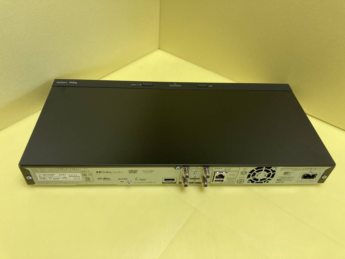 SHARP シャープ BDレコーダー 2B-C10EW1 2番組同時録画 HDDは既存純正中古品1TB(使用時間1242h/1096回) 整備済完全動作品(1ヶ月保証)の画像3