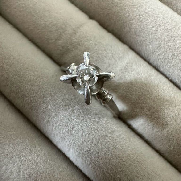 一粒 ダイヤモンドリング/0.22ct pm刻印 立爪 プラチナ ダイヤ 指輪 婚約指輪 アクセサリーの画像4