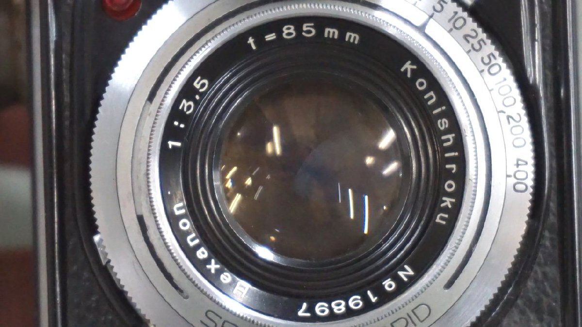１円～【フィルムカメラ】二眼レフ KONIFLEX HAXANON 1:3.5 85mm コニフレックス_画像9