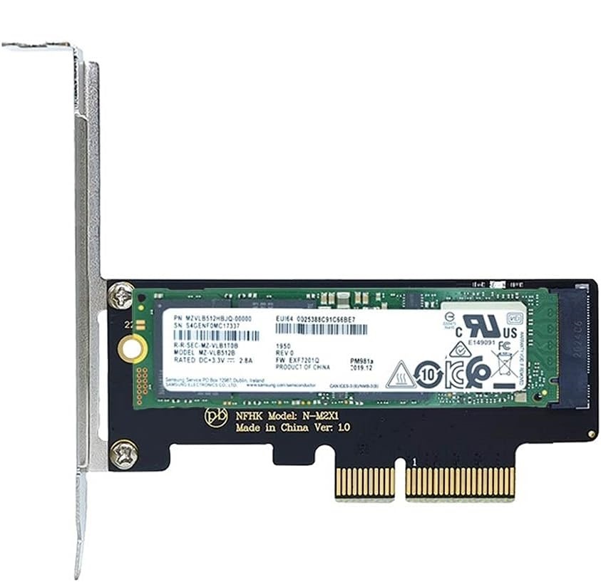 2セット PCIe PCIExpress x4 M.2（NGFF）NVMe SSD 変換アダプタ 未使用 Gen3 Gen4対応 ロープロファイル用の画像4