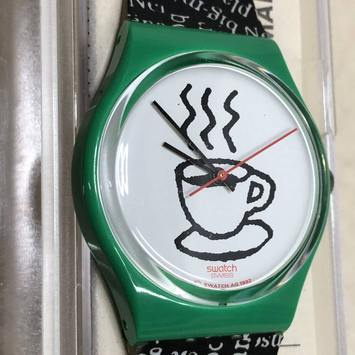 【未使用 Swatch スウォッチ 1992 コーヒー ケース付 スイス製】の画像5