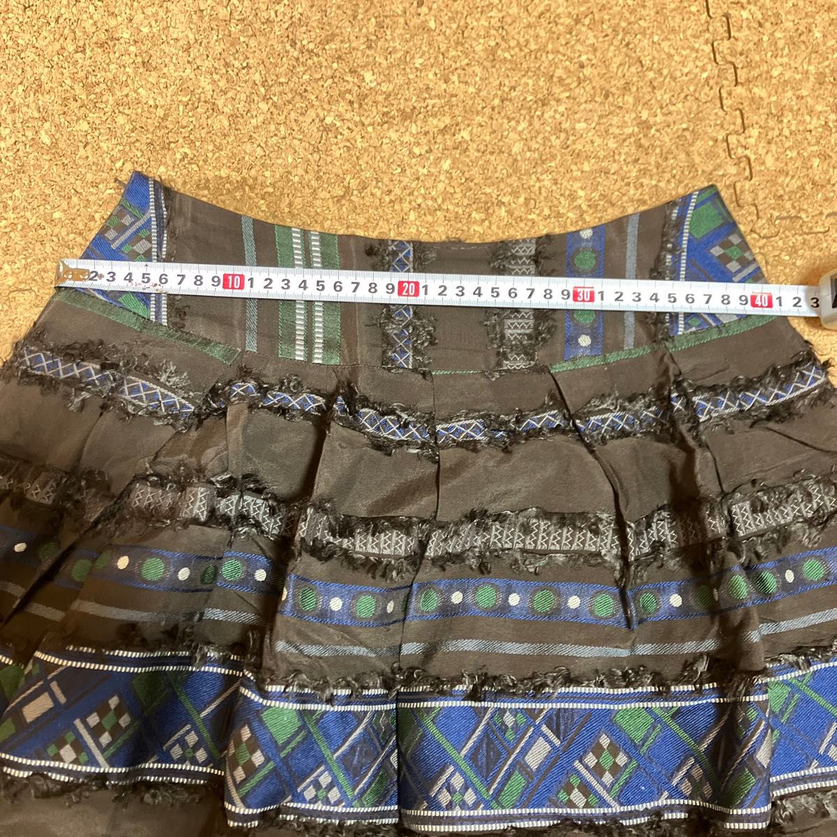 アコーレ レフルイ Le-Fluy スカート 日本製 M スカート 総柄 古着 プリーツ