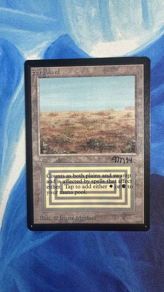 MTG Scrubland (サイン入り) β ベータ 英語版 デュアルランド MTG Scrubland (サイン入り) β ベータ 英語版 デュアルランド