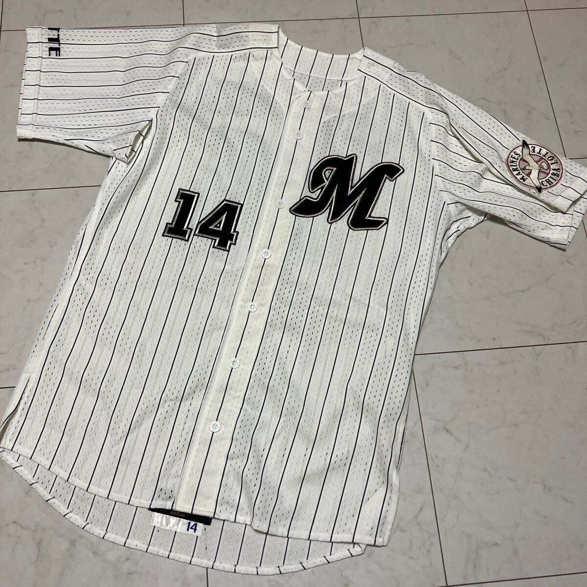  Chiba Lotte Marines Komiyama Satoru actual use uniform Home for 97 year supplied goods + practice for T-shirt 