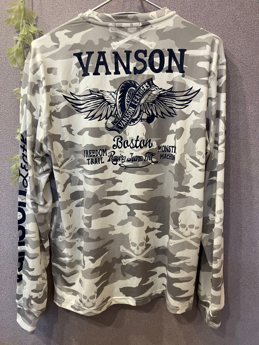 【タグ付き新品】vanson バンソン　ロングTシャツ　長袖 ストレッチ素材 ツーリング