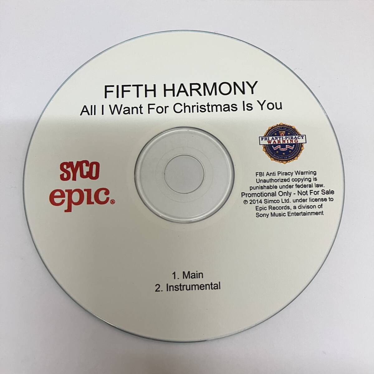 裸23 HIPHOP,R&B FIFTH HARMONY - ALL I WANT FOR CHRISTMAS IS YOU INST,シングル CD 中古品_画像1
