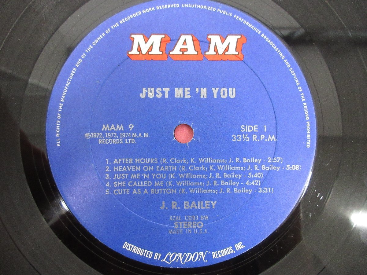 ◇A6903 レコード/LP盤「J.R.ベイリー J.R.BAILEY / Just Me'n You」MAM-9 MAM RECORDS LONDONの画像4