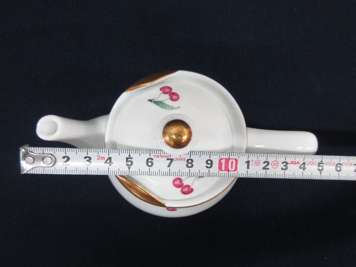 A6070 陶磁器「リチャードジノリ ティーポット ボンジョルノ RICHARD GINORI」陶磁器 洋食器 金彩 茶器 チェリー_画像9