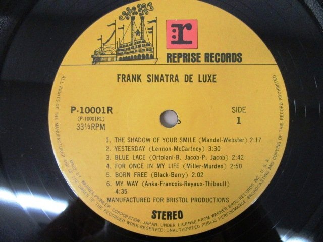 ◇F2626 LPレコード「フランク・シナトラ FRANK SINATRA DE LUXE」P-10001R REPRISE RECORDS LP盤/レトロの画像4