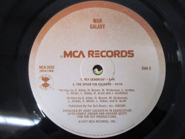 ◇F2916 LPレコード「【シュリンク付 サンプルコピー/コーナーカット】ギャラクシー GALAXY / ウォー WAR」MCA-3030 MCA RECORDS US盤/米盤_画像6