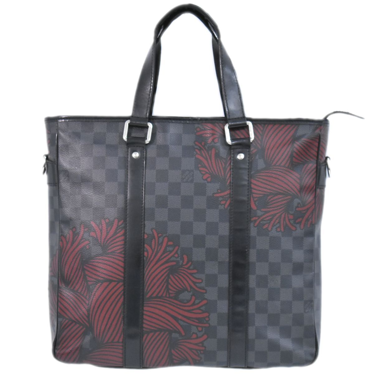 本物 ルイヴィトン LOUIS VUITTON LV タダオ PM ダミエ グラフィット クリストファーネメス ハンドバッグ ブラック グレー レッド N41717の画像1