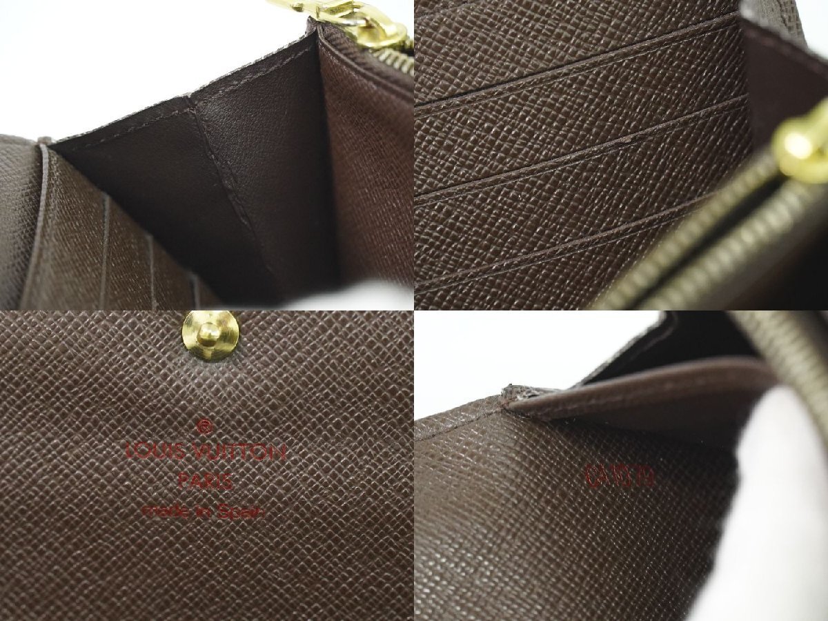 本物 ルイヴィトン LOUIS VUITTON LV ポルトフォイユサラ ダミエ エベヌ 長財布 ロングウォレット ブラウン N61734_画像9