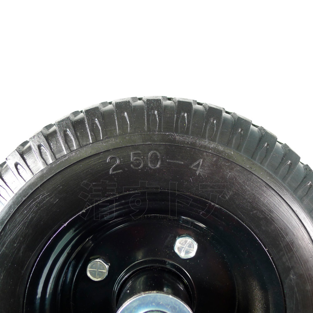 [送料無料] 8インチ ノーパンクタイヤ 4個(1個あたり1275円) 軸径16mm 台車C8 両軸 台車用替えソリッドタイヤの画像6
